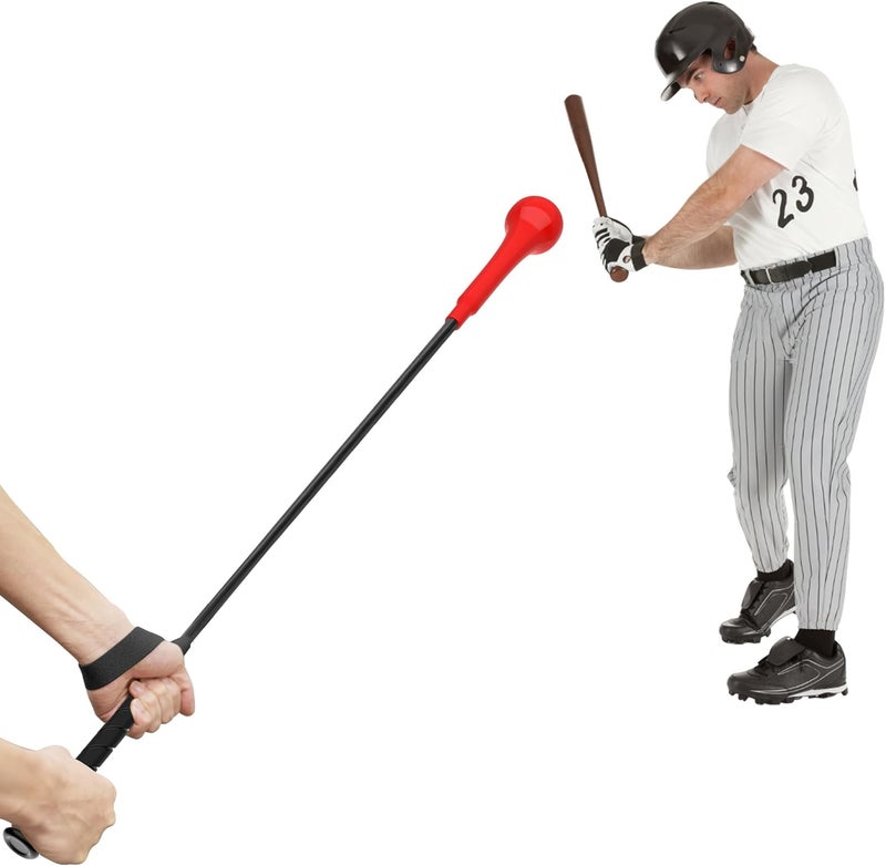 DEHAI Baseball Hitting Stick,Batting Practice Equipment for Baseball and Softball,Extended Handlebar with Grip Strap,Ideal One-on-One Baseball Training Equipment - Image 1
